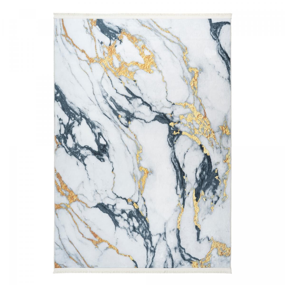 Bedroom rug 120x160 woven gold rectangle abstract pattern DUMO