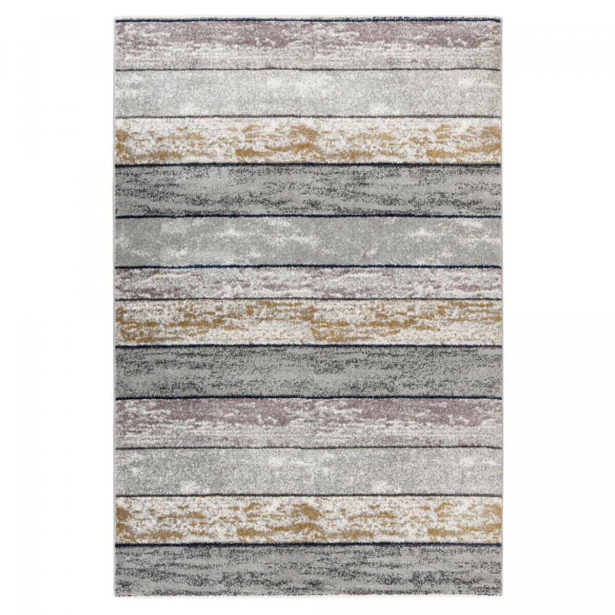 Tappeto da camera da letto rettangolare multicolore intrecciato RIGU 80x150 con motivo astratto