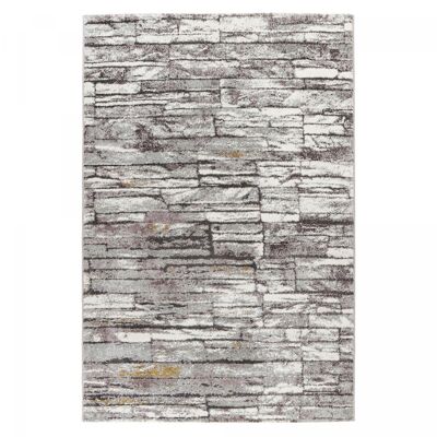 Alfombra de dormitorio HEVO 80x150 con patrón geométrico rectangular multicolor tejido