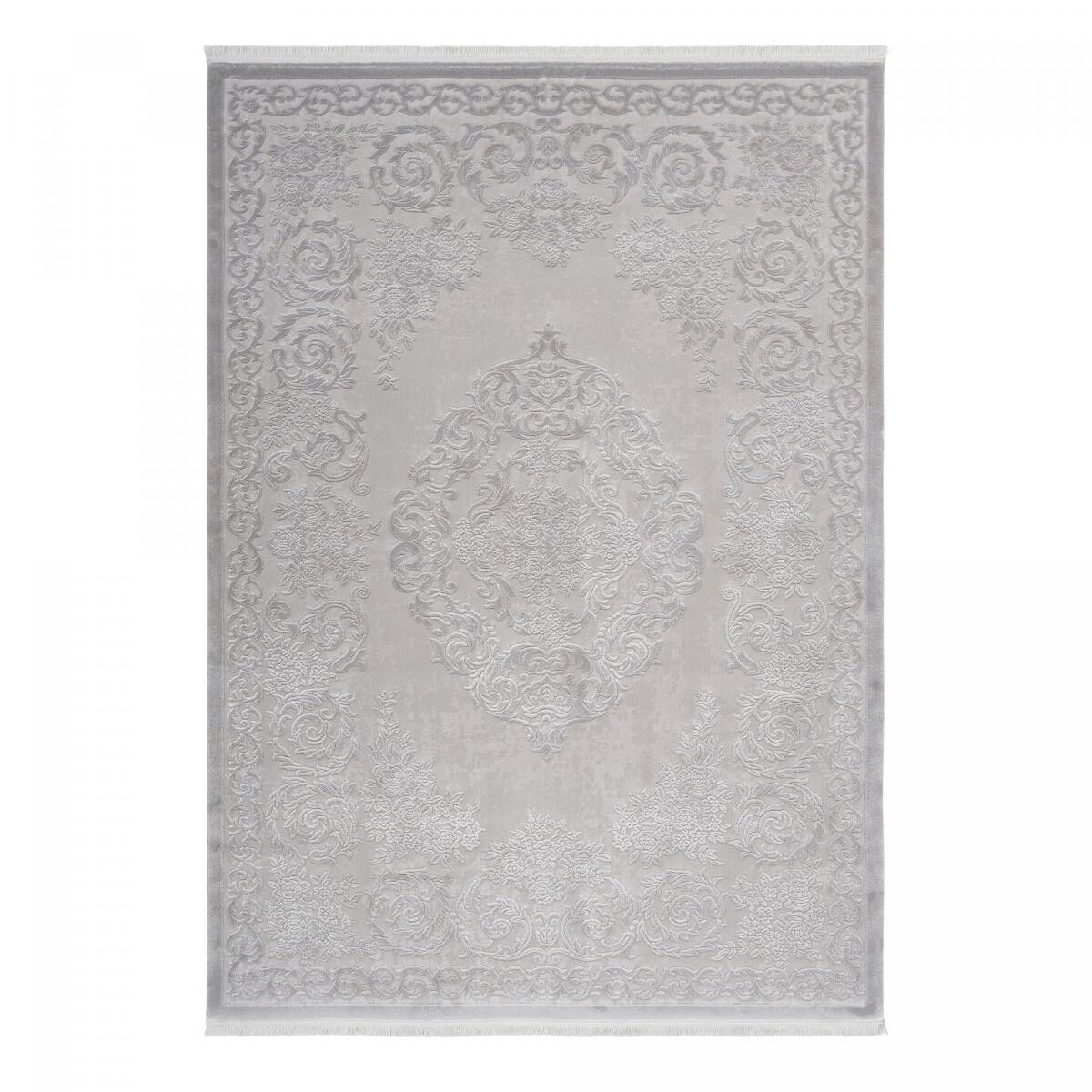 Oriental rug 80x300 rectangular gray woven in acrylic traditional SIHU pattern