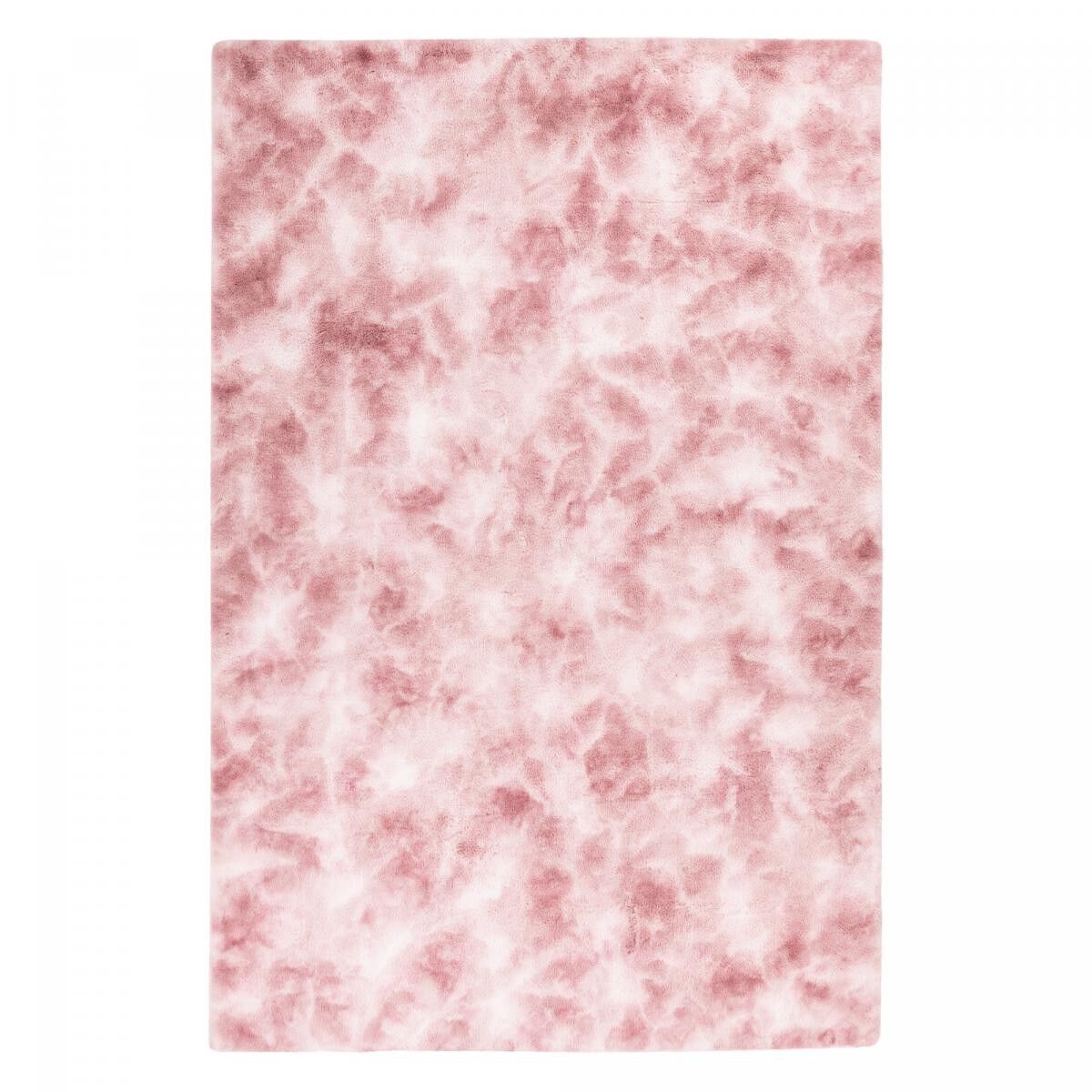 Langflor Shaggy Teppich 160x230 cm rechteckig gewebt rosa Kunstfell Uni Muster VARA