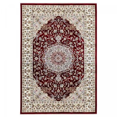 Tappeto da pranzo 140x200 tessuto rosso rettangolo motivo orientale VAHU