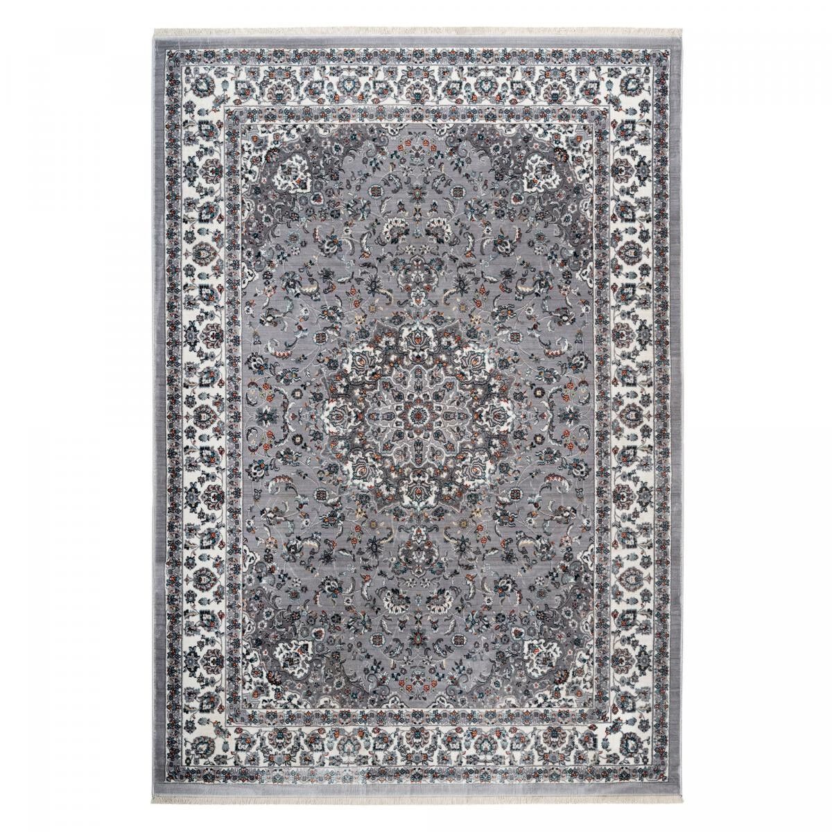 Tappeto da pranzo 200x290 tessuto grigio rettangolo motivo orientale VAHU