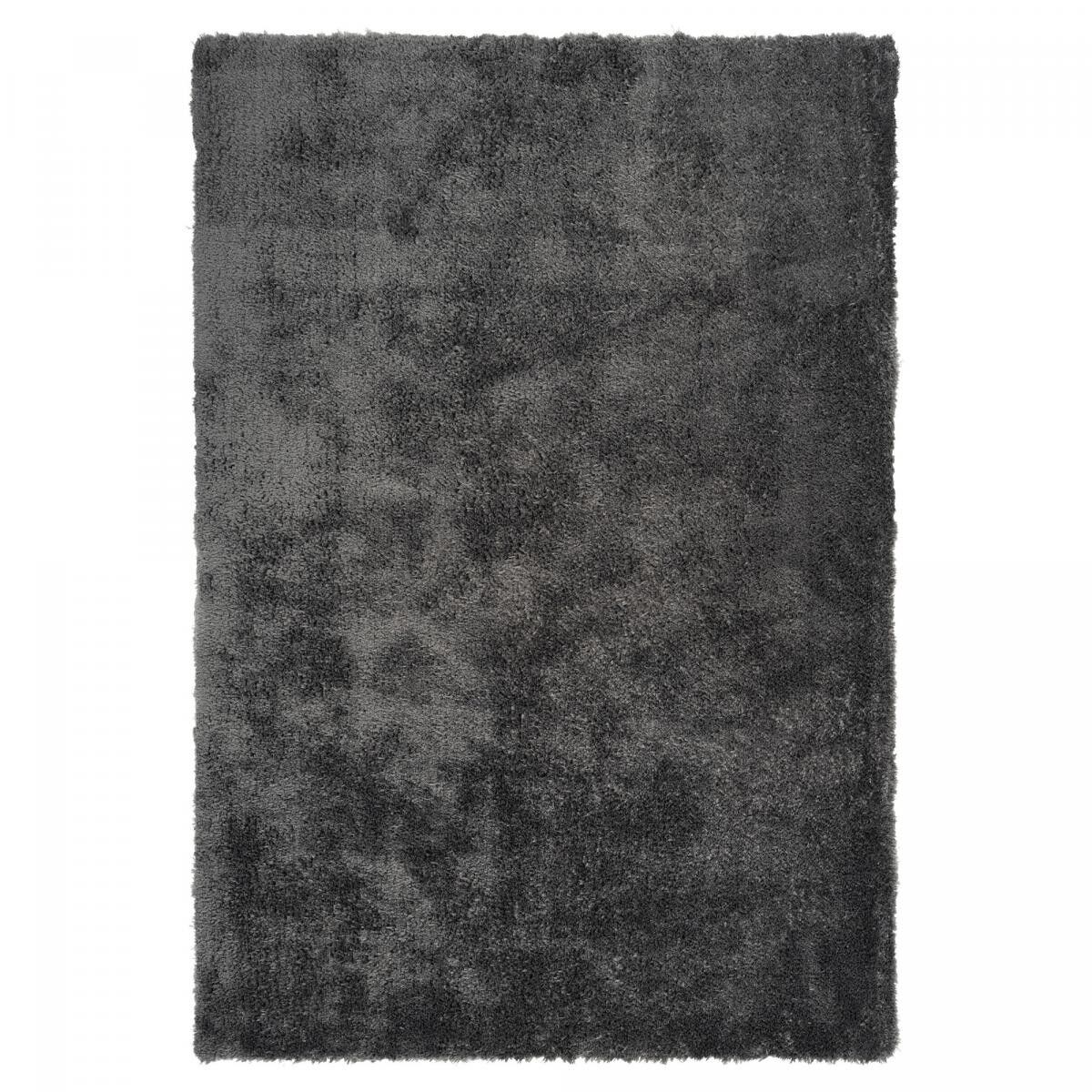 Tapis longs poils shaggy 80x150 rectangle tufté anthracite motif uni VEPO