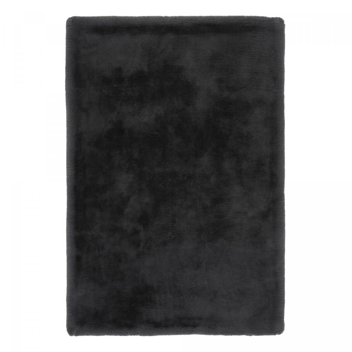 Shaggy Langflor Teppich Ø120cm rund getuftet graphit Uni Muster TELI