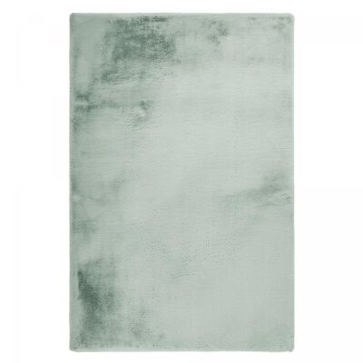 Tapis longs poils shaggy 120x170 rectangle tufté vert motif uni TELI