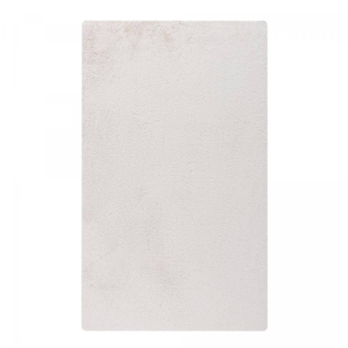 Tappeto Shaggy a pelo lungo 67x110 rettangolo tuftato bianco motivo semplice TELI
