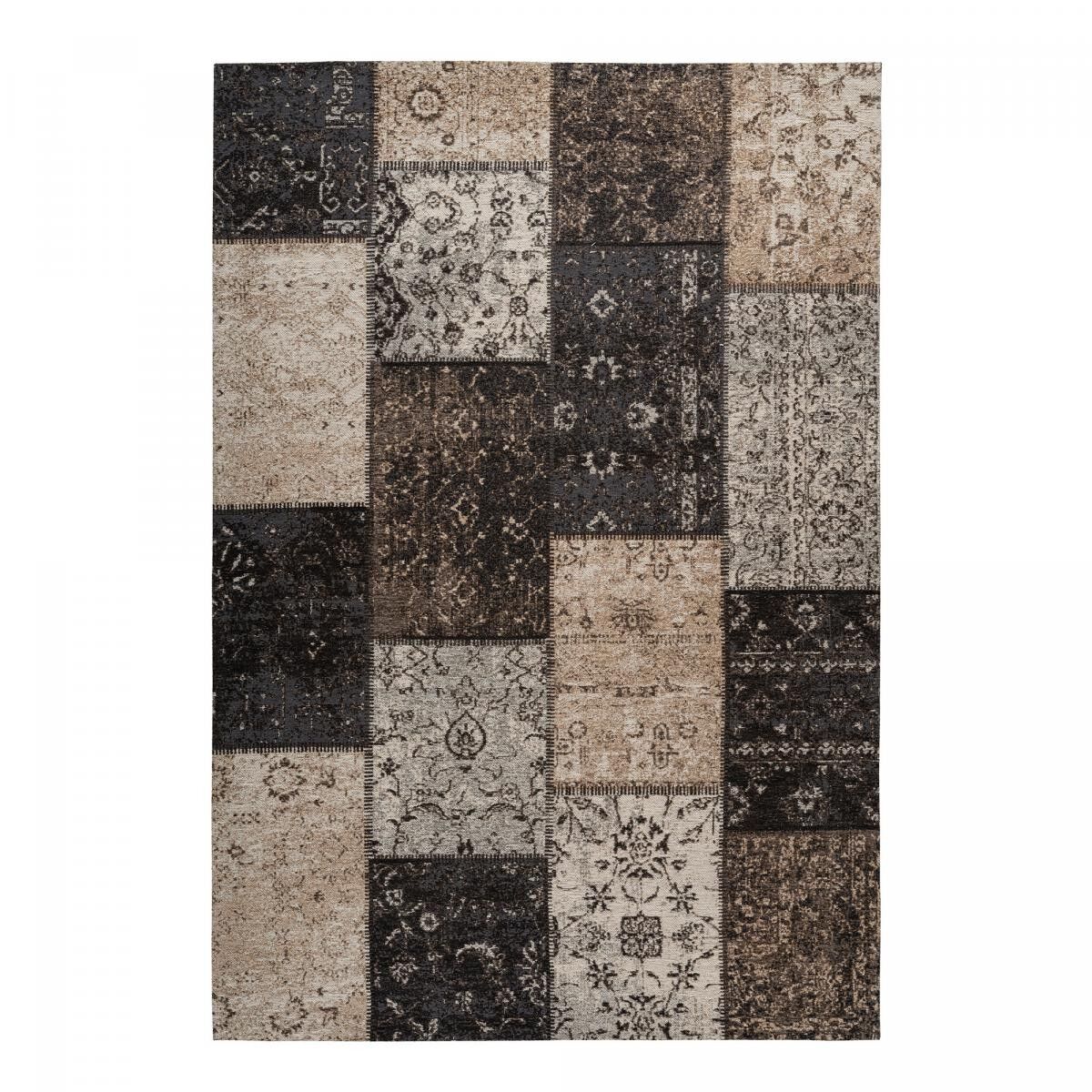 Tappeto da pranzo 200x290 fatto a mano grigio rettangolo motivo patchwork