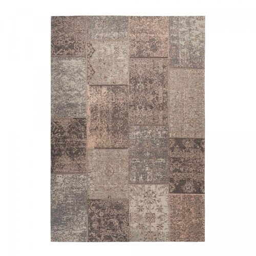 Tapis chambre 80x150 fait à la main rose rectangle motif patchwork MOHO