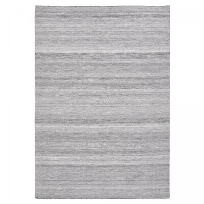 Alfombra Kilim 120x170 rectángulo tejido gris claro imitación liso FORU