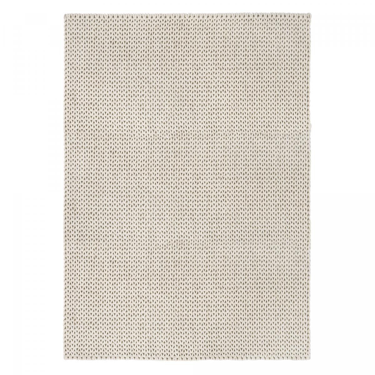 Tappeto Kilim 160x230 rettangolo fatto a mano in lana beige motivo semplice DUPA