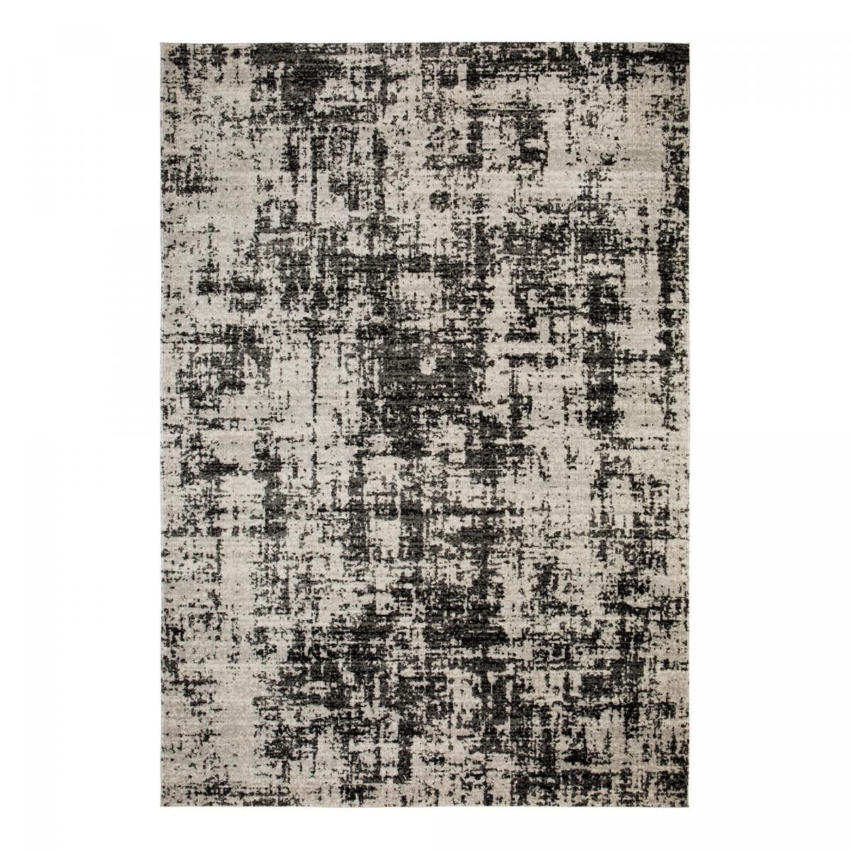 Tappeto kilim 200x290 rettangolare intrecciato grigio e nero motivo semplice FULA