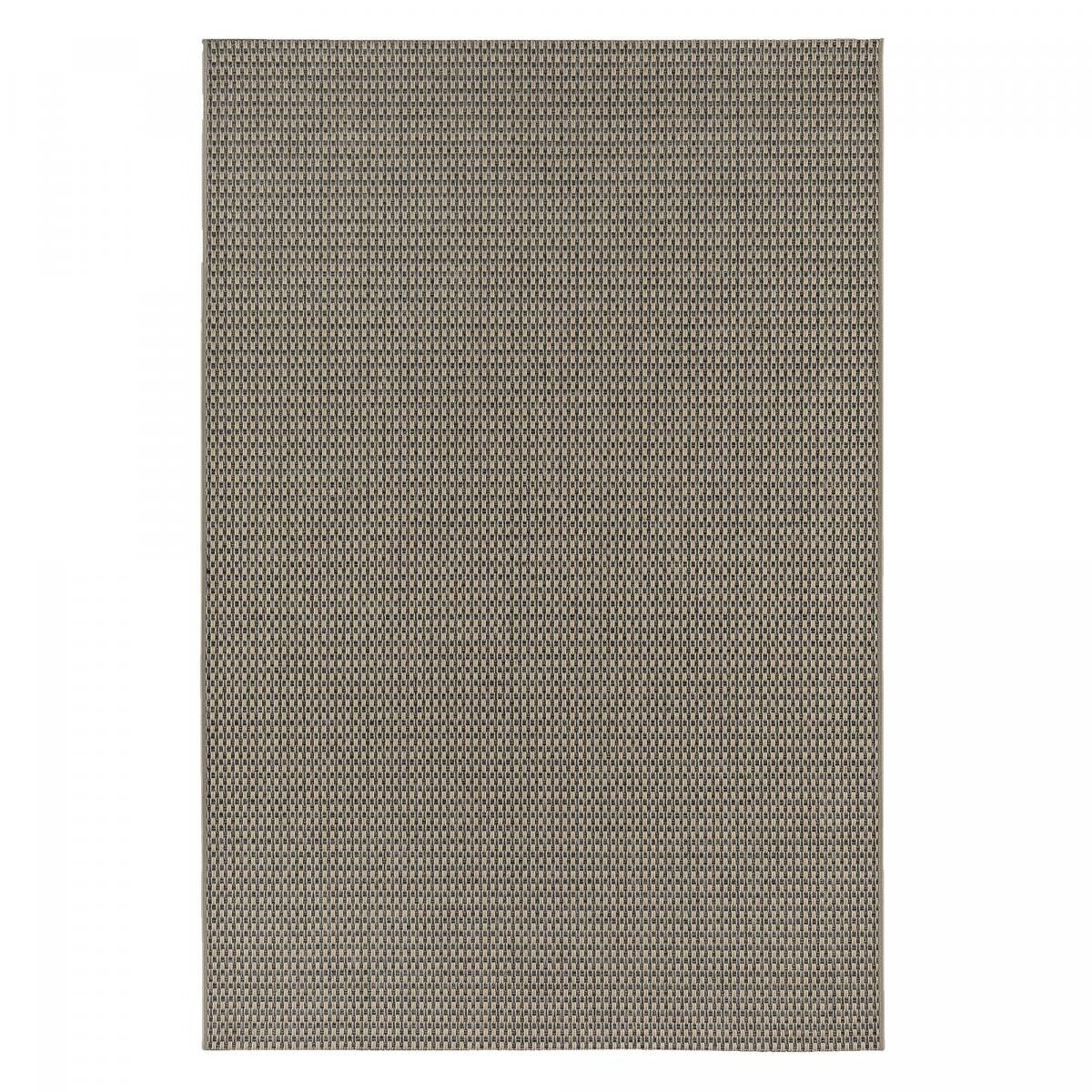 Tappeto kilim 160x230 rettangolo intrecciato grigio e crema motivo semplice FIBA