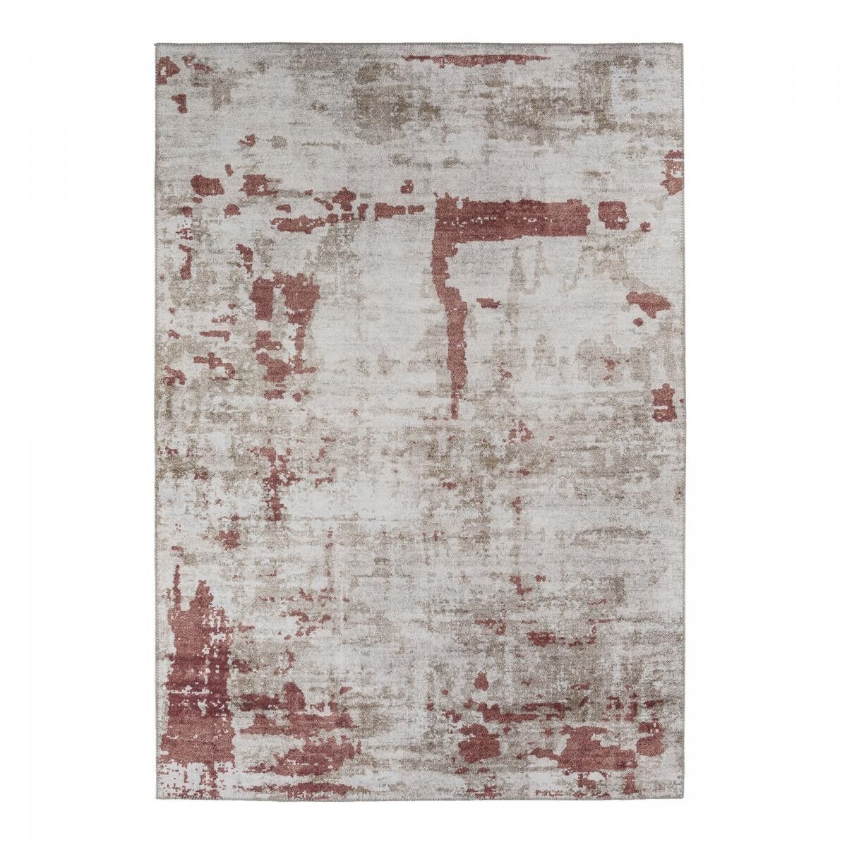 Tappeto da camera da letto rettangolare intrecciato beige e rosso RELI 120x170