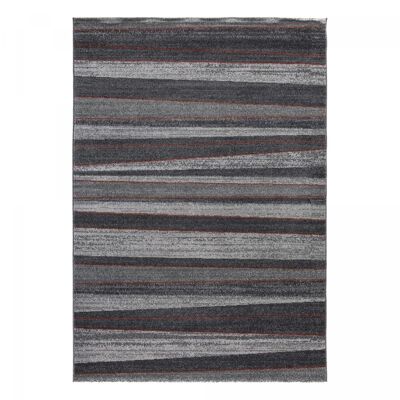 Alfombra de dormitorio 120x170 tejida rectángulo negro y gris patrón simple CEPE