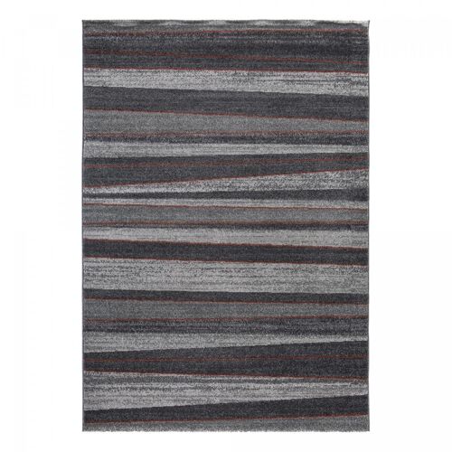 Tapis salon 160x230 tissé noir et gris rectangle motif simple CEPE