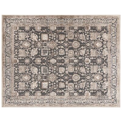 Autentico tappeto orientale 140x200 rettangolo beige e marrone fatto a mano in viscosa TURO