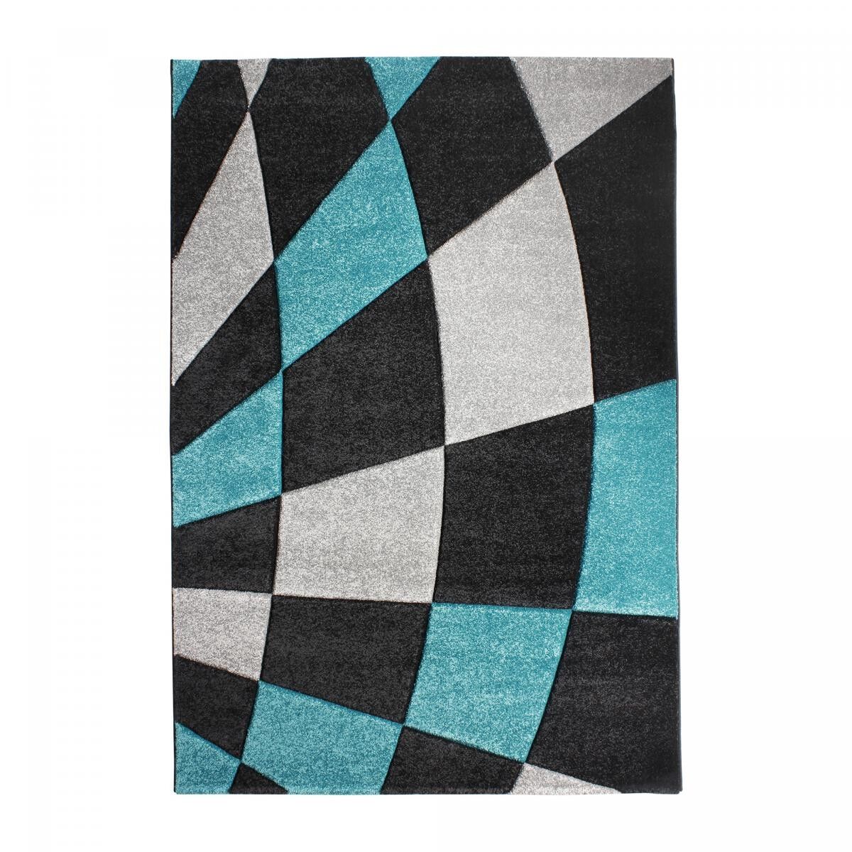 Eingangsteppich 60x115 gewebt schwarz-grau rechteckig geometrisches Muster ROHI