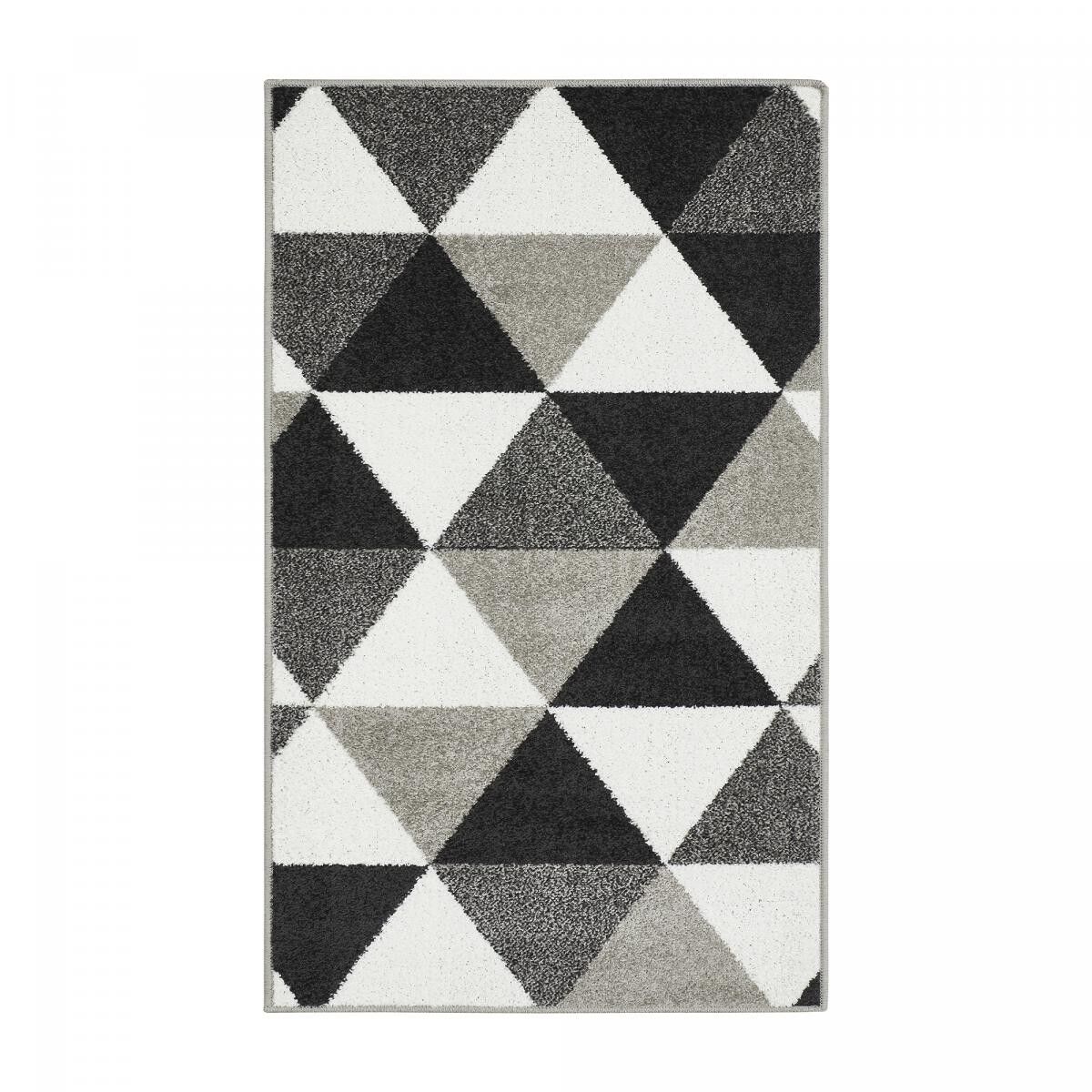 Tappeto soggiorno 120x170 tessuto grigio e bianco rettangolo motivo geometrico RIBA