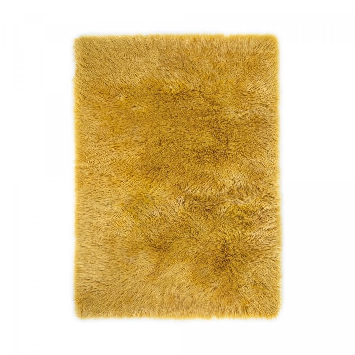 Tapis chambre 80x150 tissé en acrylique jaune rectangle motif uni DIMA