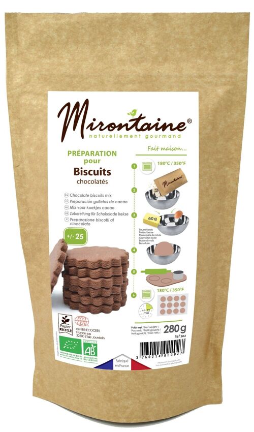 Préparation biscuits chocolatés Bio 280g