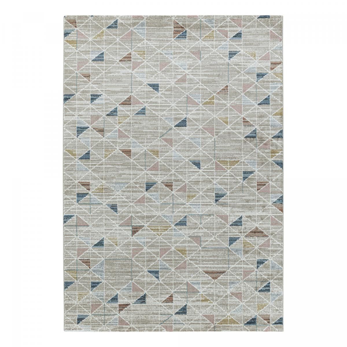 Tappeto da cucina 140x200 tessuto beige e marrone rettangolo motivo scandinavo RIDA