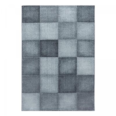 Alfombra de entrada 80x150 tejida gris oscuro y gris claro rectángulo patrón geométrico