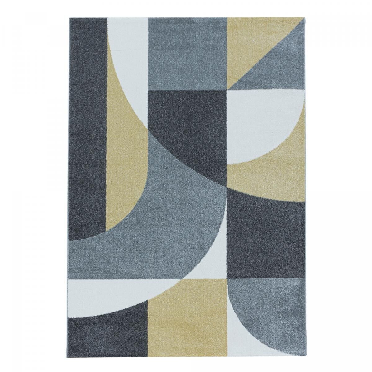 Tappeto runner 80x250 intrecciato motivo geometrico VUVA giallo e bianco