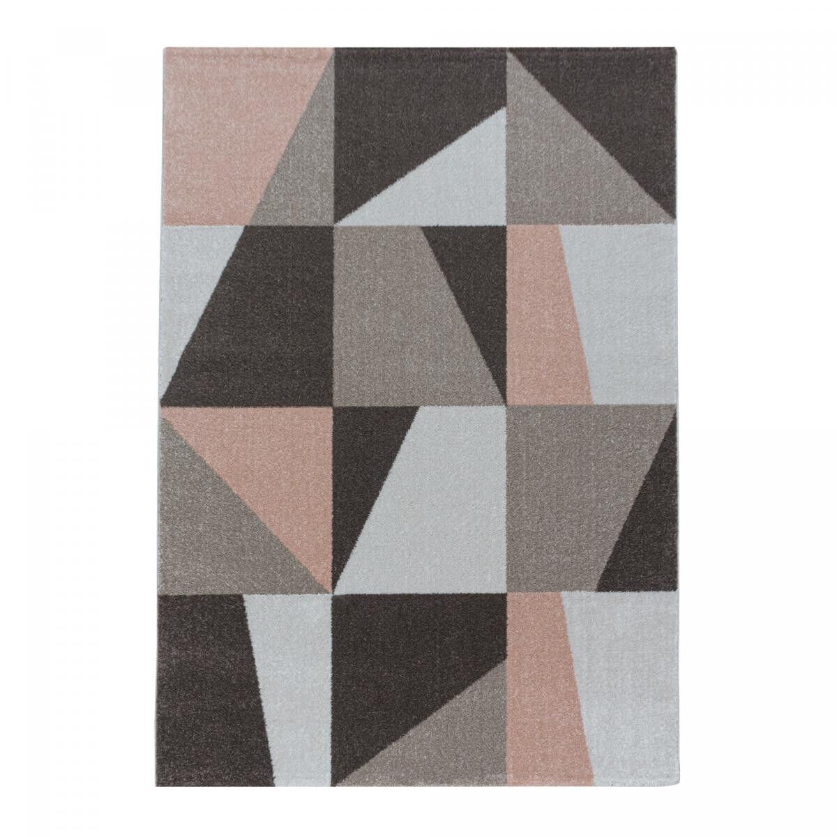 Bedroom rug 120x170 woven pink and brown rectangle geometric pattern DADA