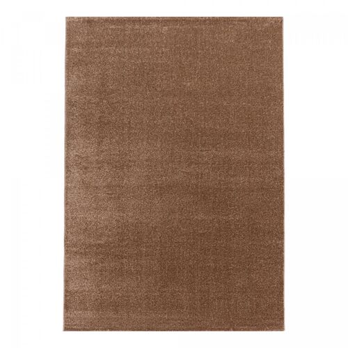 Tapis grand salon 240x340 tissé marron clair rectangle motif uni NIBA