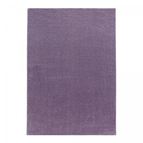 Tapis salle à manger 200x290 tissé violet rectangle motif uni NIBA