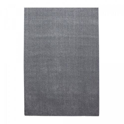 Tapis de couloir 80x250 tissé motif uni JUFO gris clair