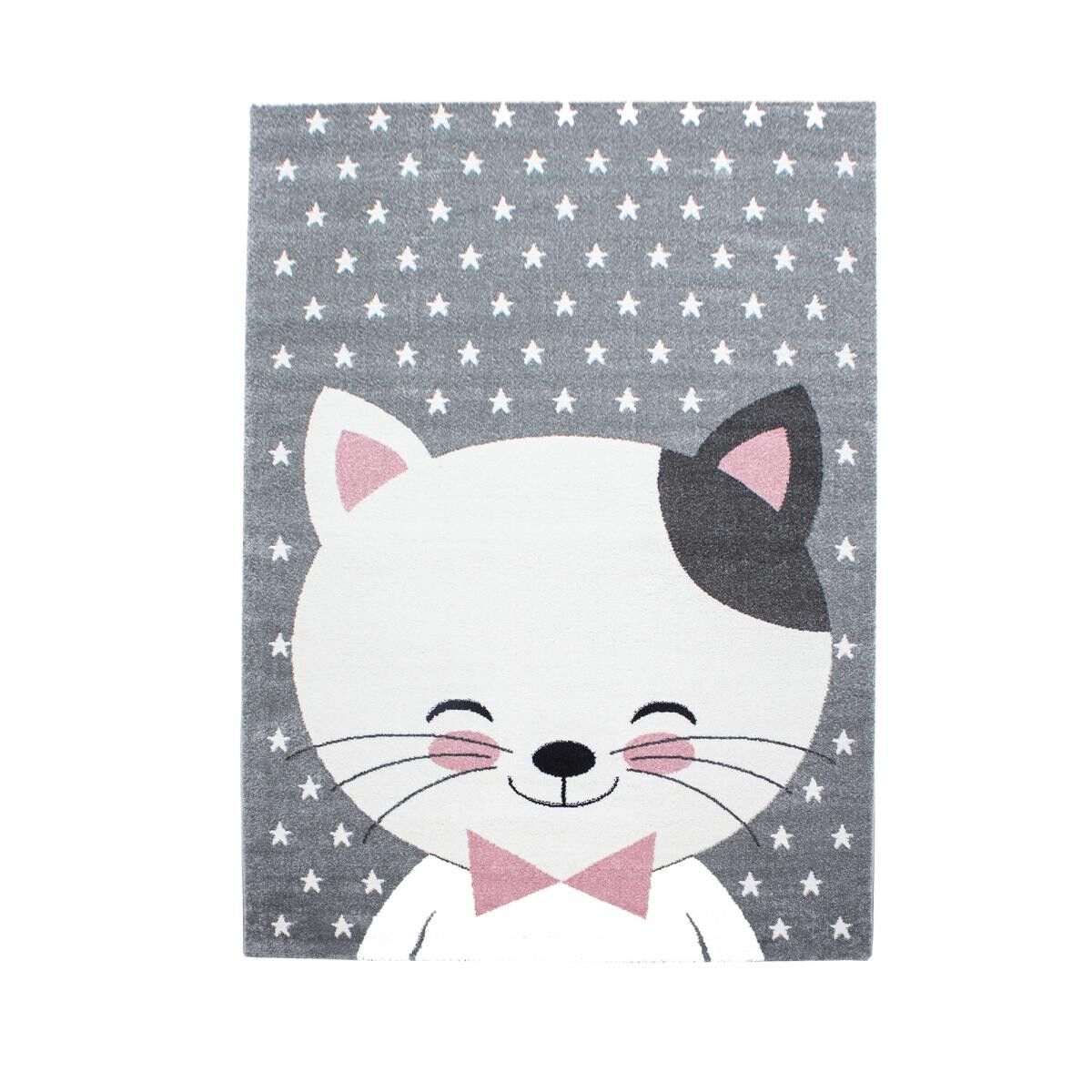 Tappeto per bambini NILI 160x230 tessuto rosa e grigio motivo animali
