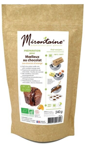 Préparation BIO Moelleux chocolat/ écorces d'orange 240 g