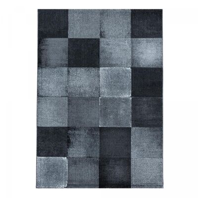Alfombra de cocina 120x170 tejida negra y gris rectángulo patrón geométrico GUFA