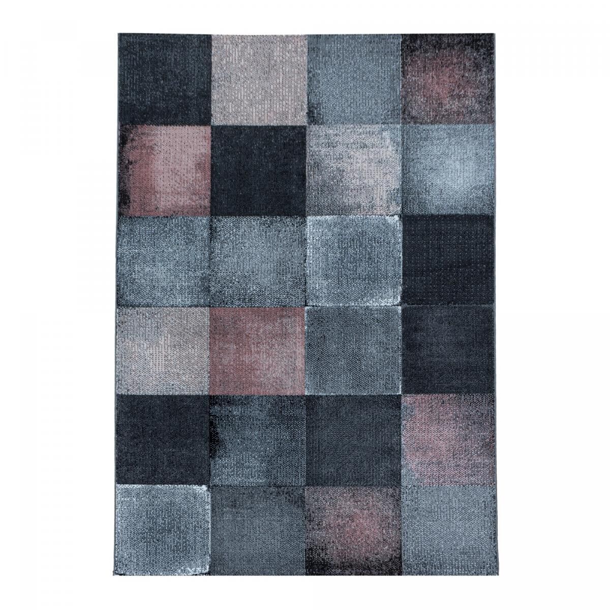 Tappeto cucina 120x170 tessuto rosa e grigio rettangolo motivo geometrico GUFA