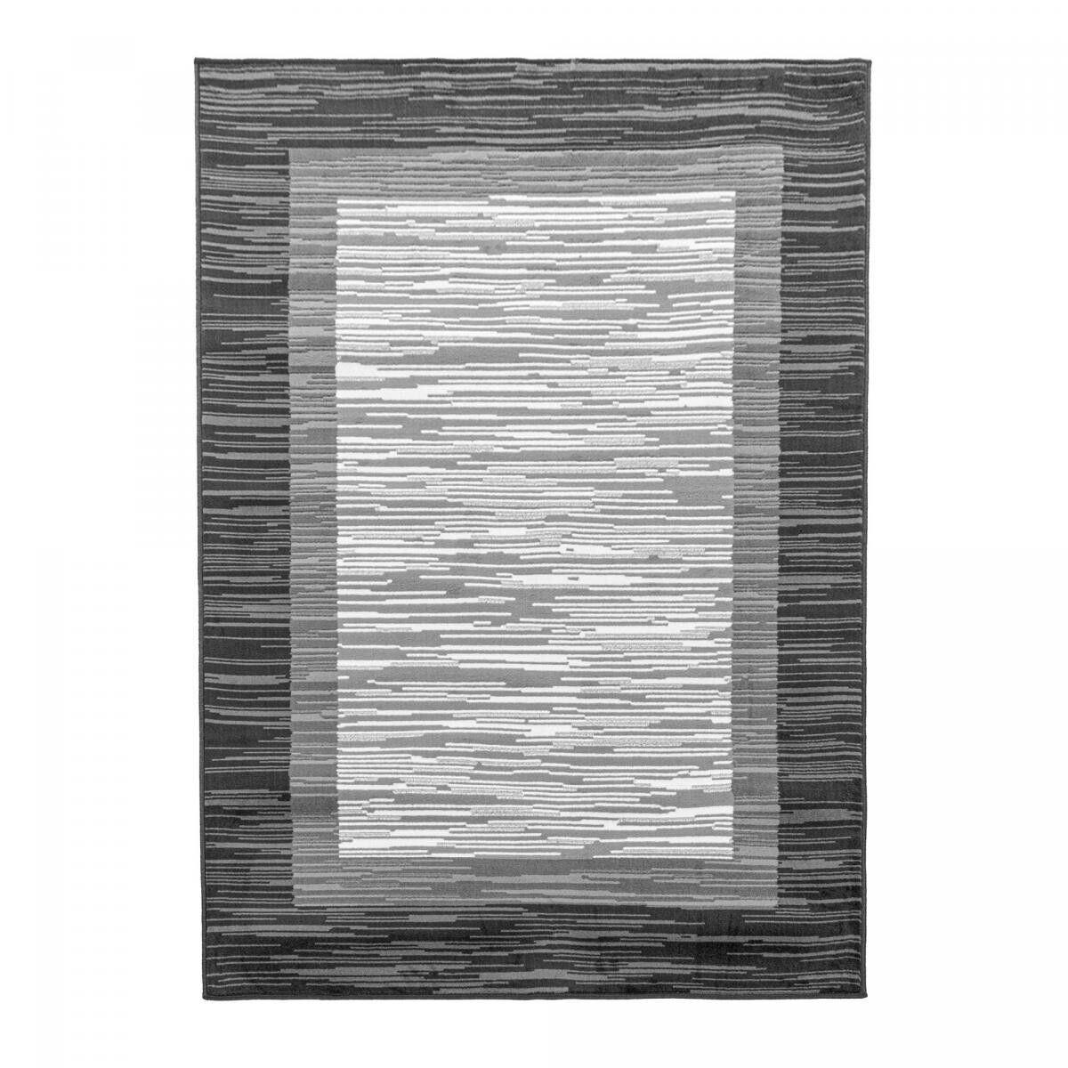 Tappeto da pranzo 200x290 tessuto grigio chiaro e grigio scuro motivo semplice