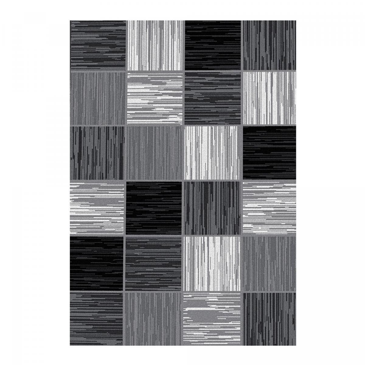 Eingangsteppich 60x100 gewebt schwarz-grau rechteckig geometrisches Muster MOGO