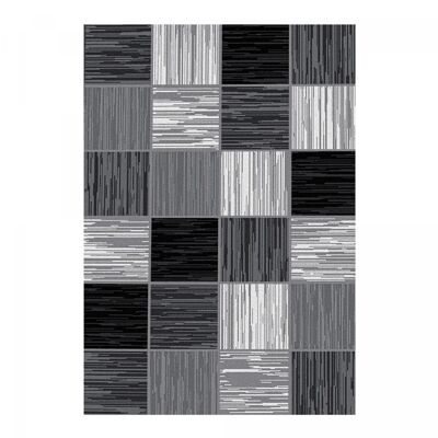 MOGO 120x170 tappeto da camera intrecciato nero e grigio con motivo geometrico rettangolo