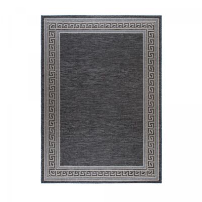 Tapis salon 120x170 tissé gris rectangle motif géométrique TIRE