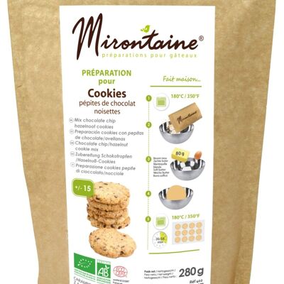 Preparato per biscotti BIO con gocce di cioccolato / nocciola 280g