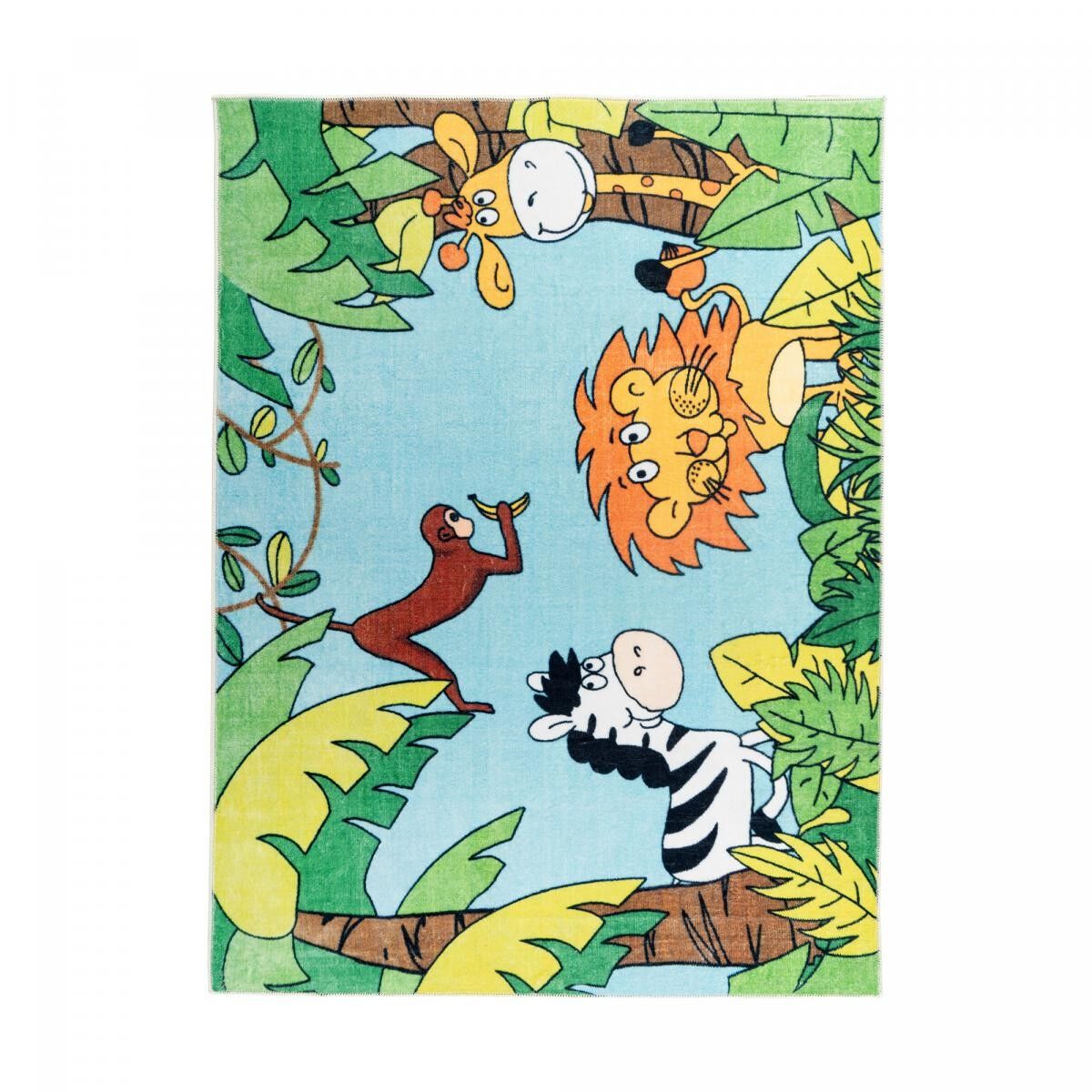 Tappeto per bambini 120x160 tessuto multicolore motivo animali TORI