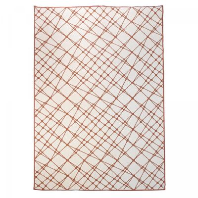 Tappeto da esterno, kilim reversibile 120x170 EX1 DOR marrone e bianco