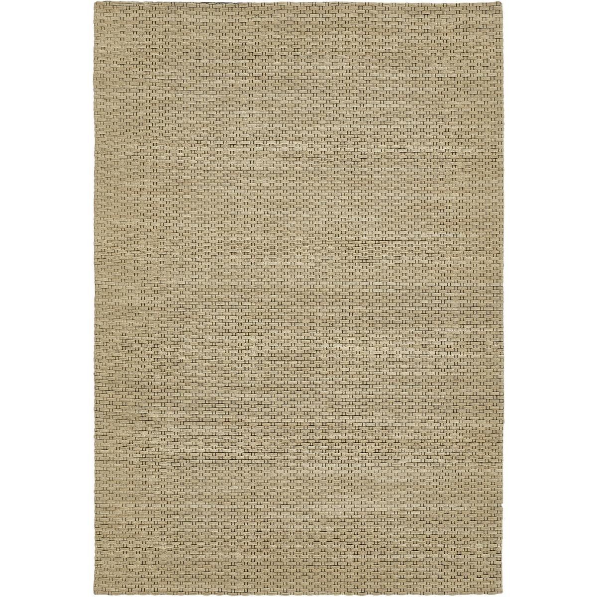 Tappeto da camera ROKE 130x190 tessuto in lana beige con motivo geometrico rettangolare