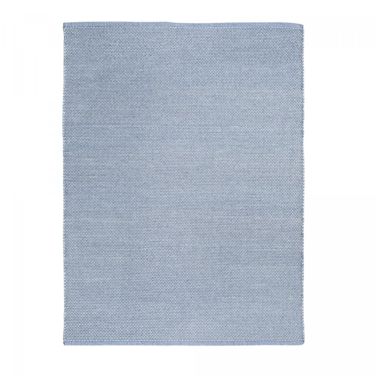 Tappeto da camera 120x170 tessuto in cotone blu motivo rettangolare tinta unita SICE