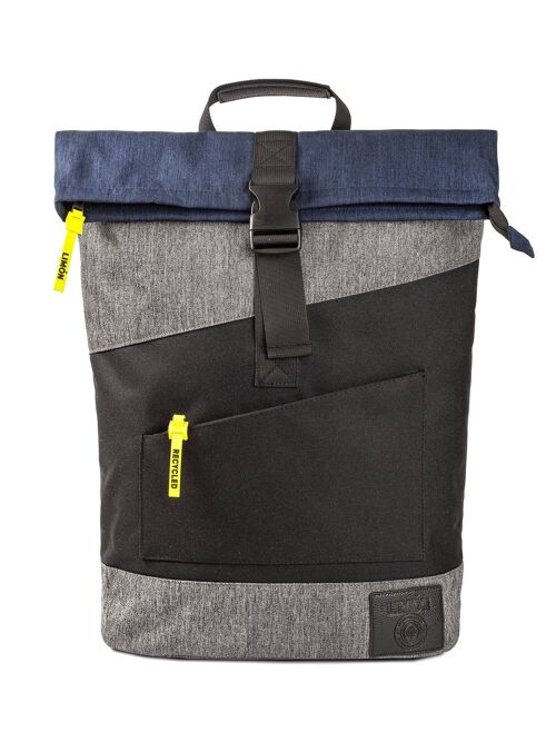 Bonobo Recycled Backpack Blue/Black & Grey melange