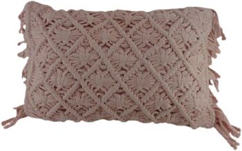 Coussin - Oreiller - Coton - Vieux Rose - 50x30cm