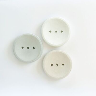 Concrete round soap dish white