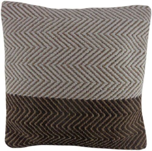 Cushion - Pillow - Cotton - White - Brown - 50x30cm