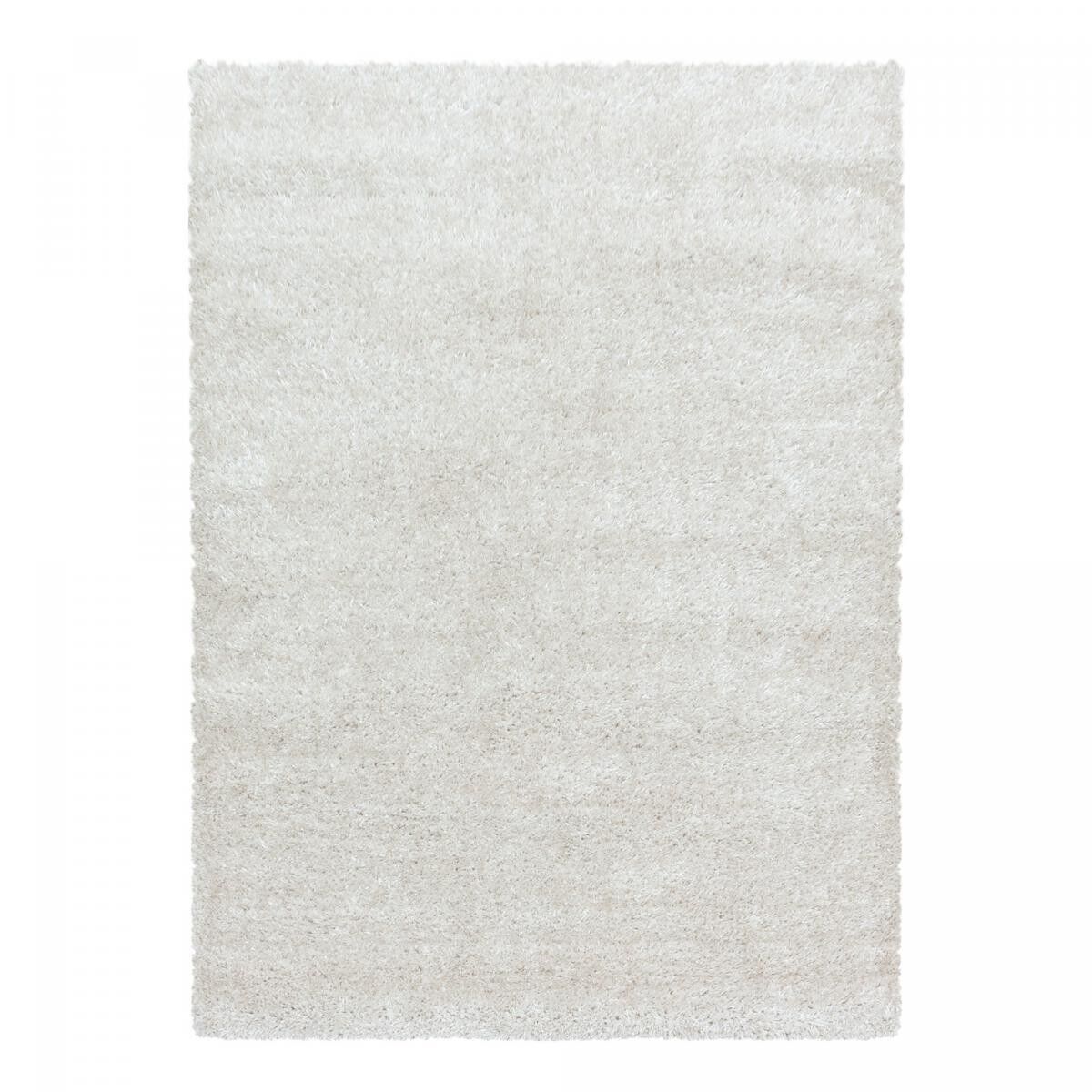 Tappeto shaggy a pelo lungo Ø80cm rotondo tessuto crema motivo semplice RAMU